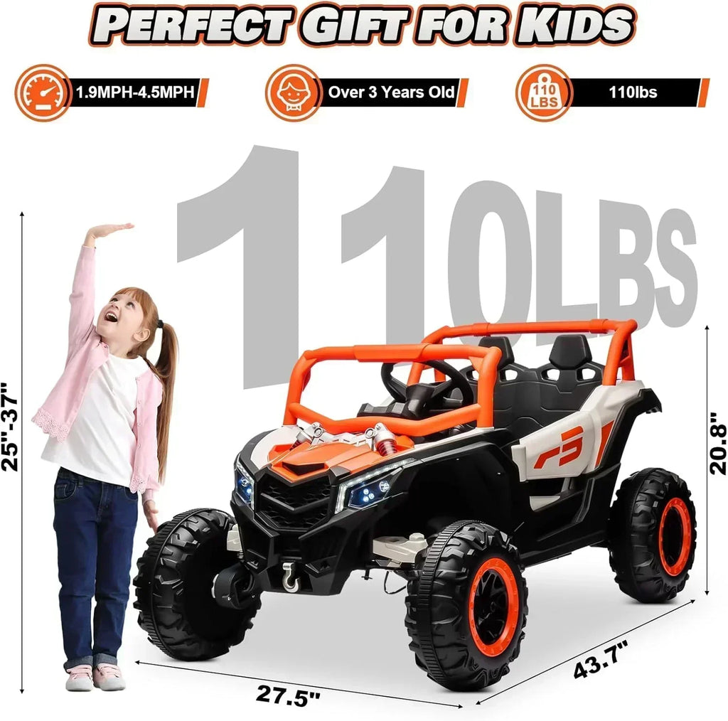 JOYRACER Kids Remote Control Car with 4 x 150W Motors Shock Absorbers Bluetooth MP3 Player