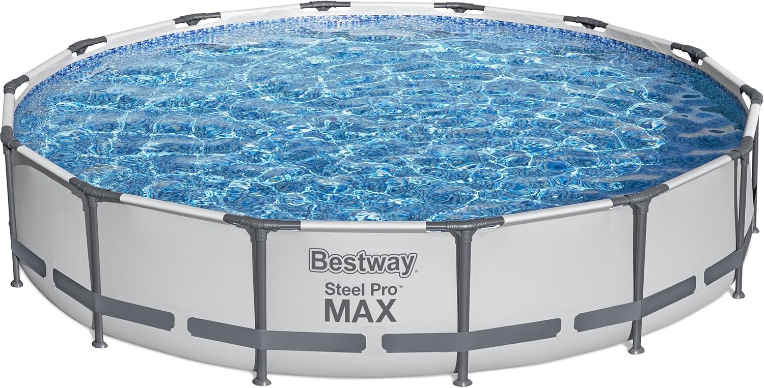 Steel Pro MAX 10 Foot x 30 Inch Round Metal Frame Above Ground Backyard Swimming Pool Set