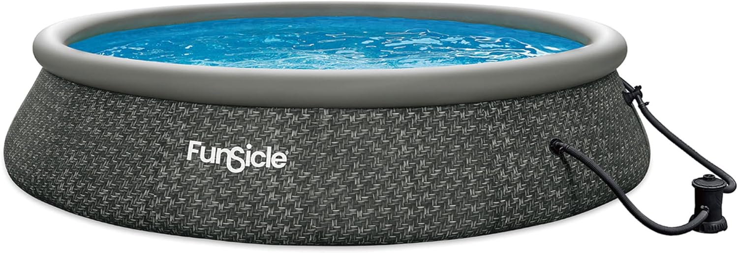 Funsicle 12 Foot by 36 Inch Quickset Round Inflatable Ring Top Outdoor Swimming Pool Set