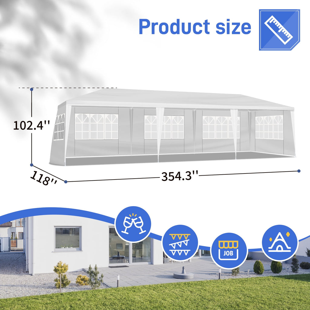 Ktaxon 10' X 30' Canopy Tent with 8 Side Walls for Party Wedding Camping and BBQ