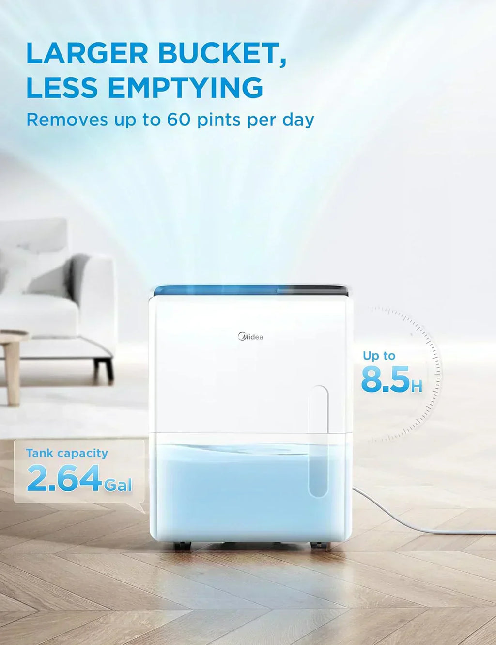 4,500 Sq. Ft.Dehumidifier for Basement Energy Star Certified With Reusable Air Filter 50 Pint