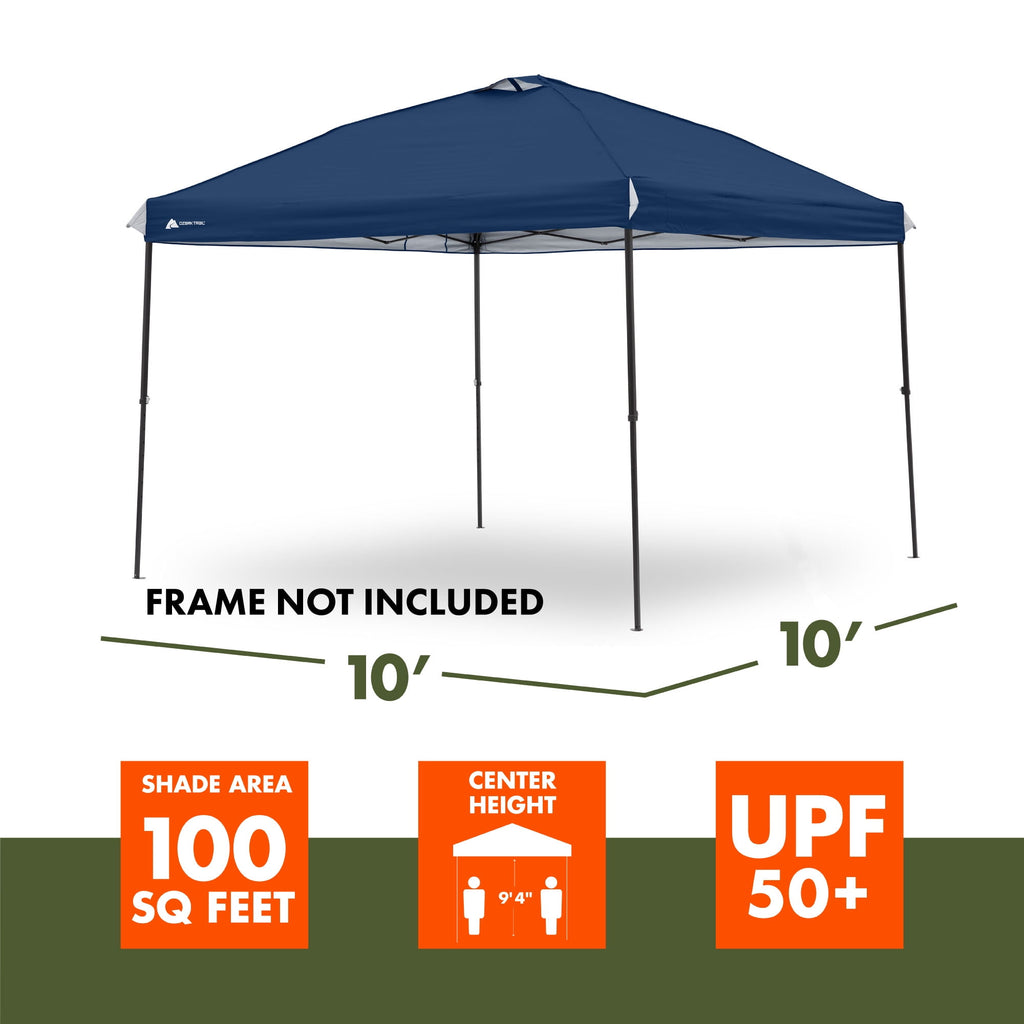 Ozark Trail 10' x 10' Straight Leg Canopy Top, Black
