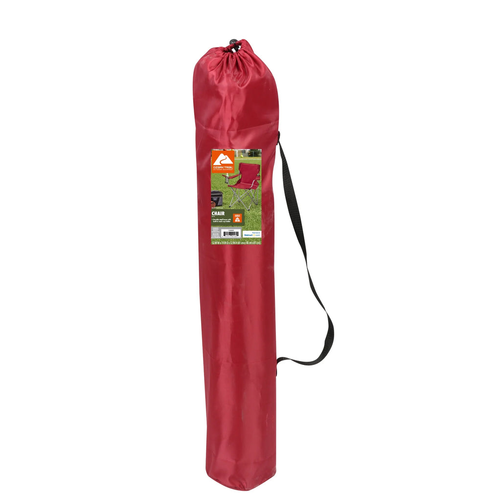 Ozark Trail Quad Folding Camp Chair with Cup Holder, Black