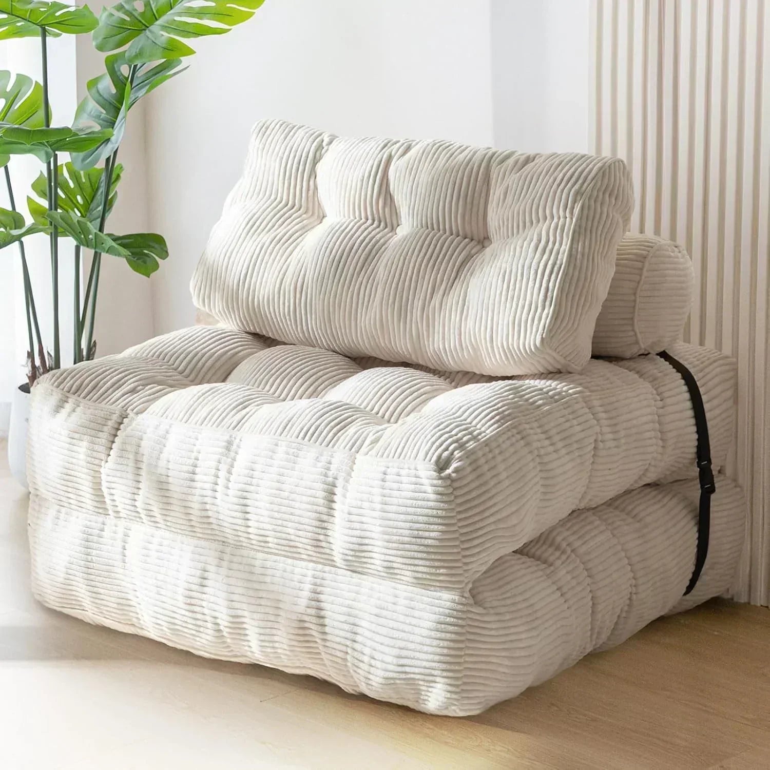 MAXYOYO Folding Sofa Bed Convertible Sleeper Chair with Pillow Foldable Mattress with Back Support