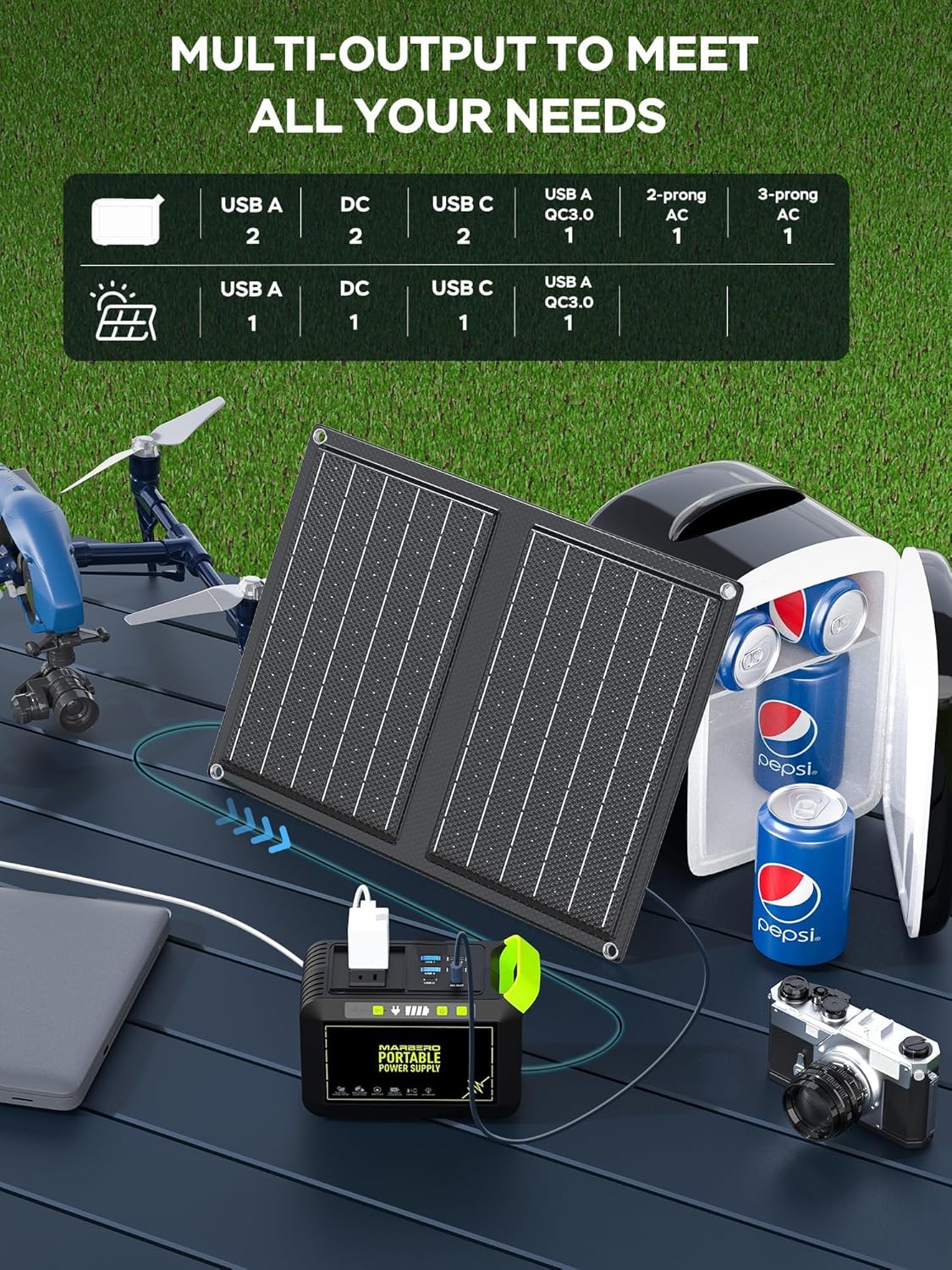 Portable Power Station 88Wh Camping Lithium Battery Solar Generator Fast Charging Power Bank