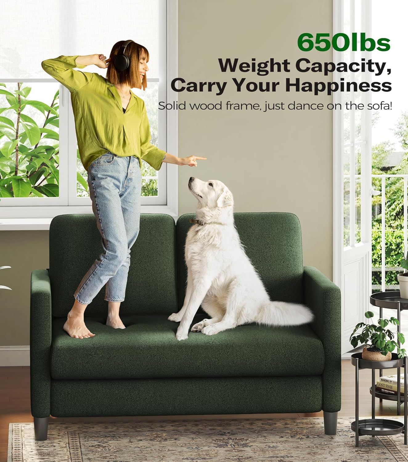 Loveseat Sofa 51 Love Seat Comfy Corduroy Small Loveseat Tool-Free Setup Couch