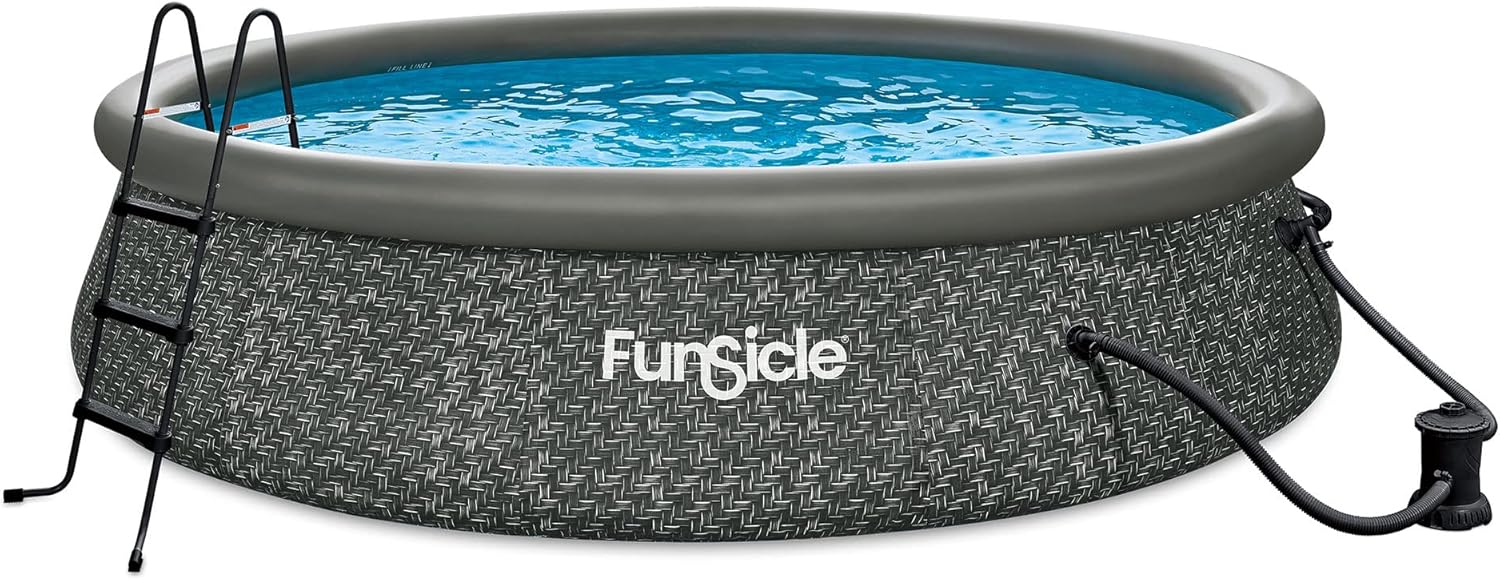 Funsicle 12 Foot by 36 Inch Quickset Round Inflatable Ring Top Outdoor Swimming Pool Set