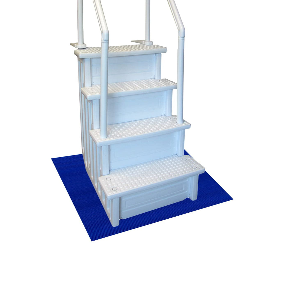 Resilia Stay-Put Pool Ladder Mat Protective Non-Slip Pad, Blue