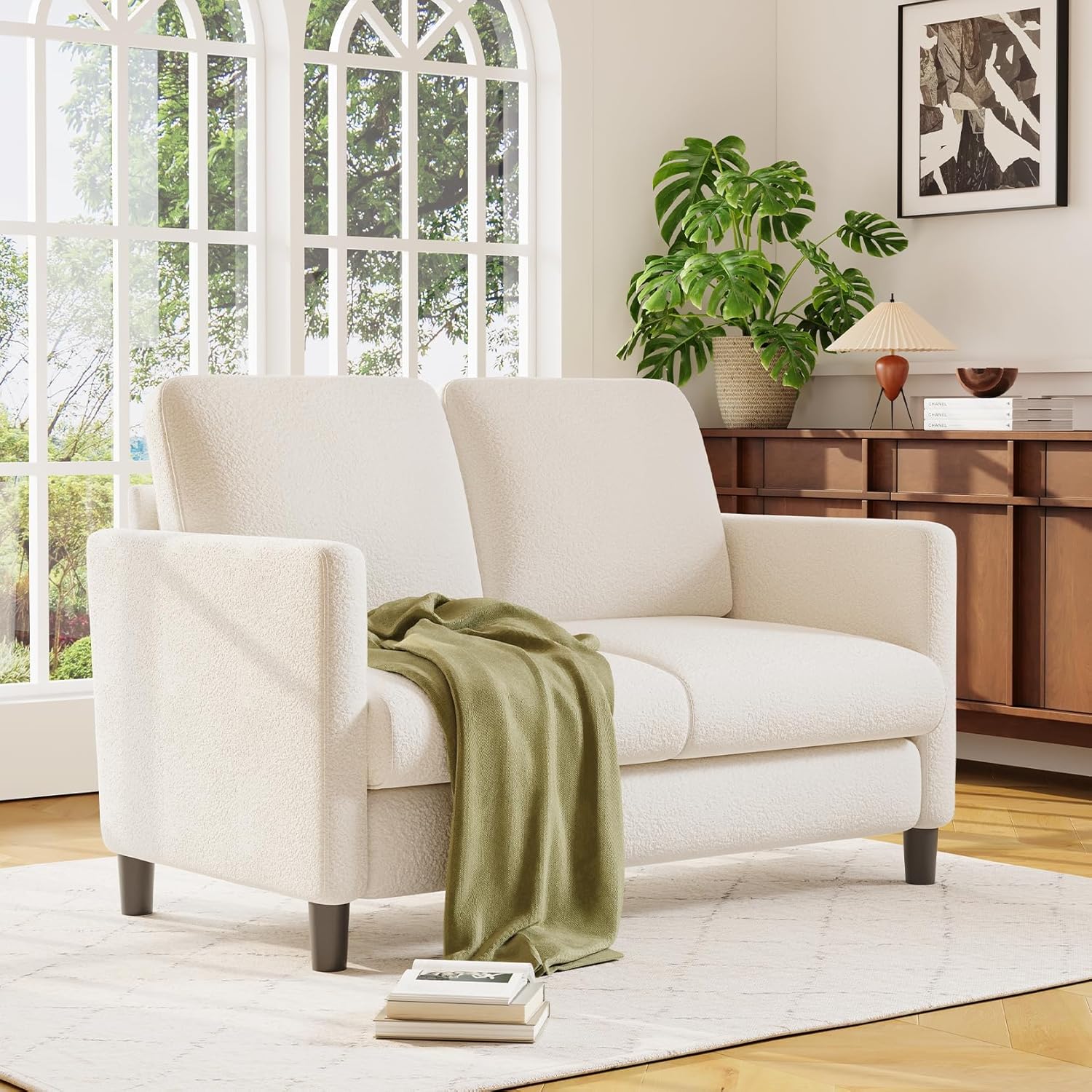 Loveseat Sofa 51 Love Seat Comfy Corduroy Small Loveseat Tool-Free Setup Couch