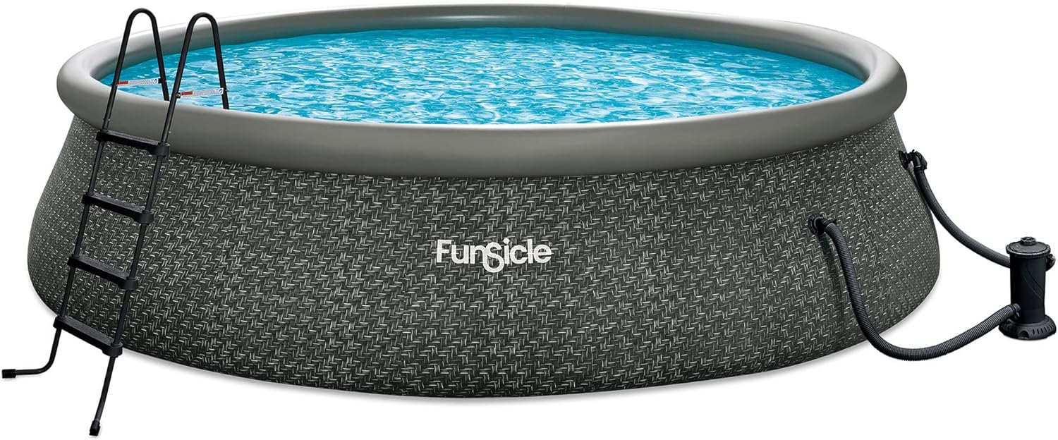 Funsicle 12 Foot by 36 Inch Quickset Round Inflatable Ring Top Outdoor Swimming Pool Set