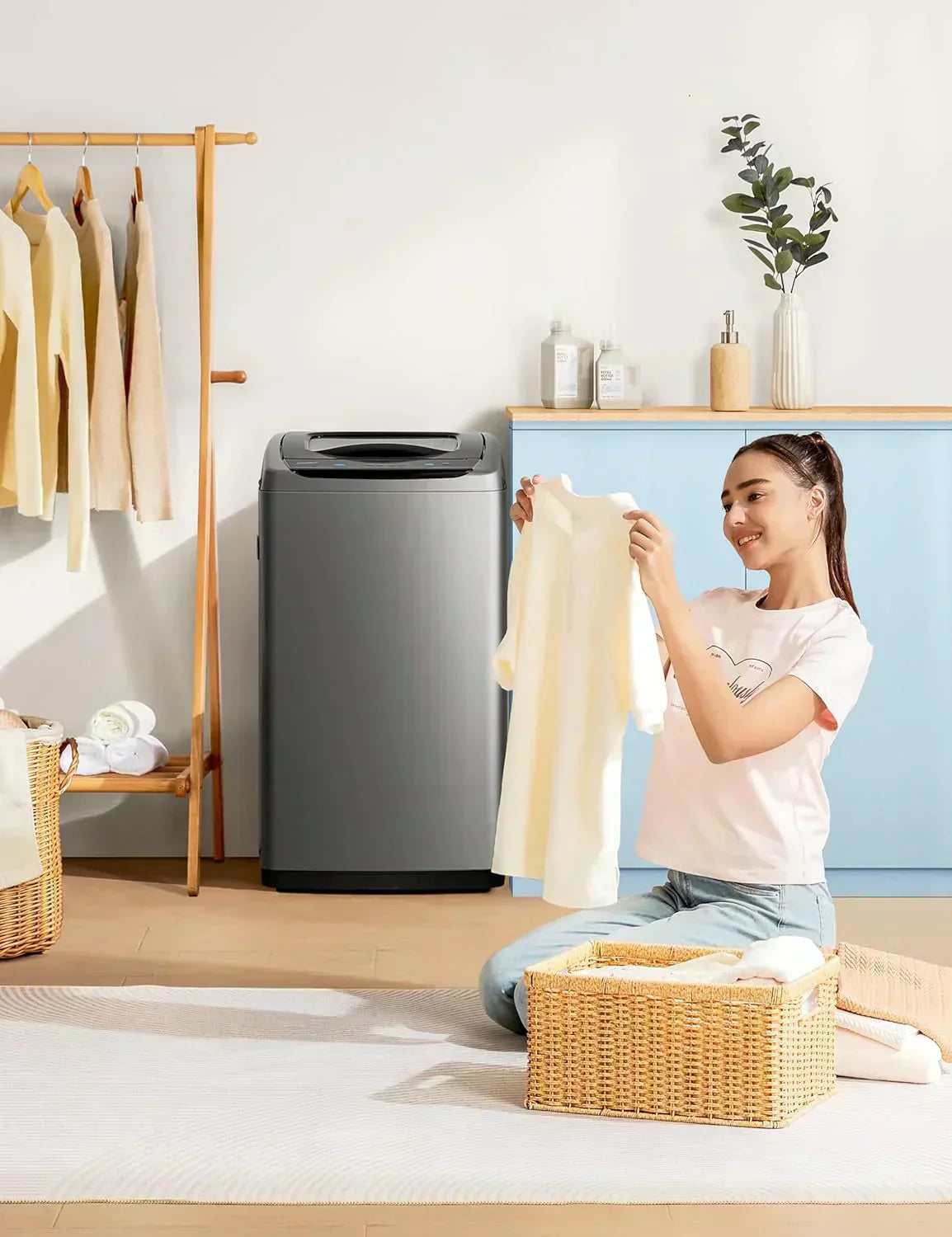 Comfee Portable Washing Machine 0.9 Cubic Foot with LED Display and Built-in Drum