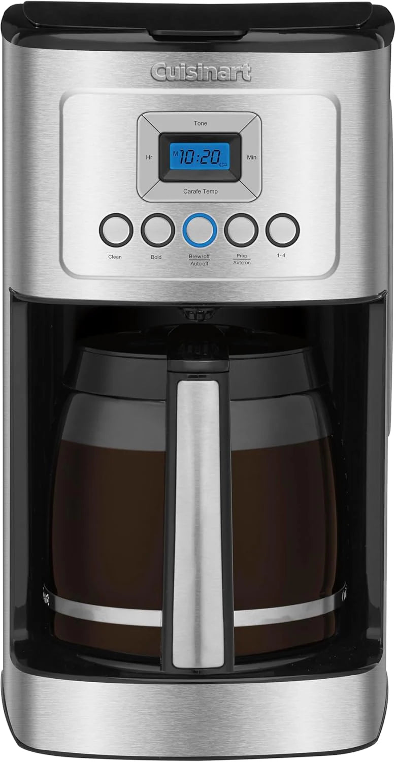 Cuisinart 14-Cup Coffee Maker, Programmable PerfecTemp Glass Carafe Coffee Machine with 1-4 Cup Setting, Brew Strength Control and Pause, Stainless Steel, DCC-3200BKSNAS, Black