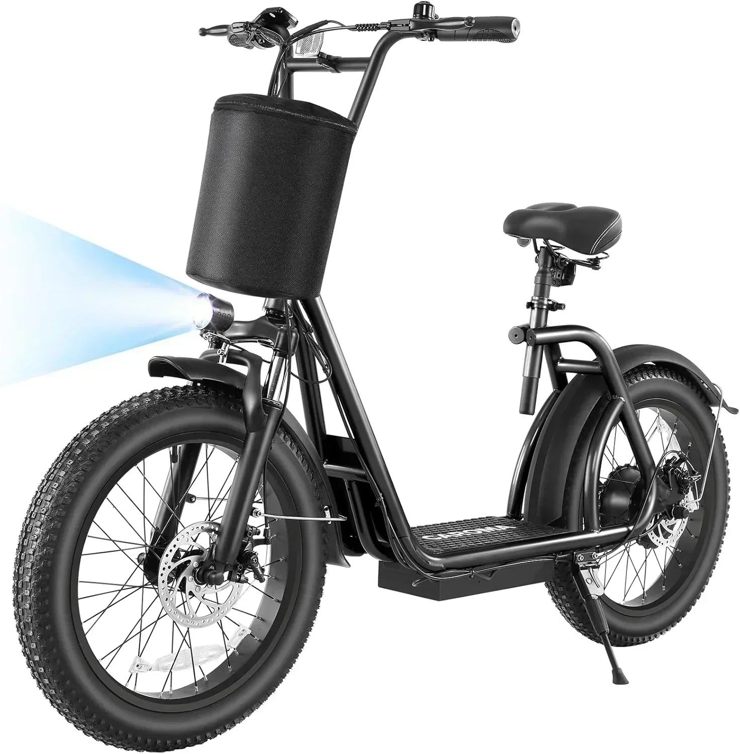 Caroma Peak 800W Foldable Adult Electric Scooter with 20-inch Wide Tires 48V Battery Basket